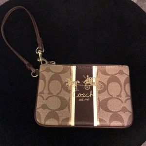 Leather coach wristlet